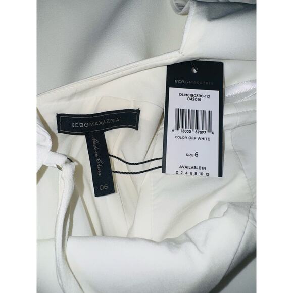BCBG Maxazria Off White Sequined Banded Pary Cocktail Dress size 6 NEW - Picture 9 of 10